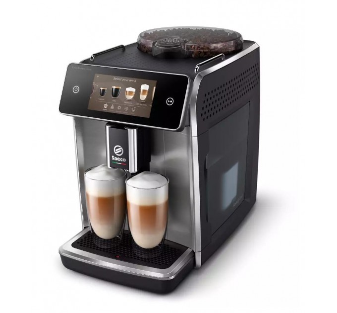Кавомашина Saeco GranAroma Deluxe 1.8л, зерно + мелена, автомат.капучинатор, авторецептів - 18, чорний