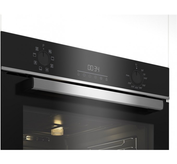 Духова шафа Beko електрична, 72л, A, дисплей, конвекція, чорний