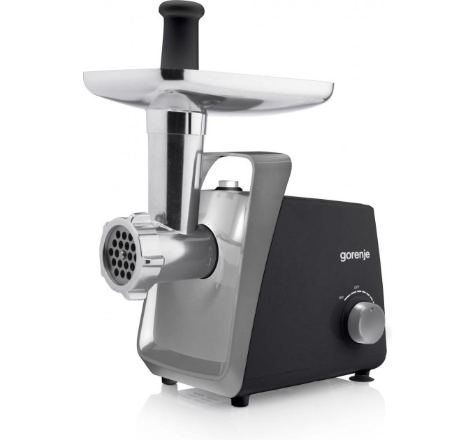 М'ясорубка Gorenje, 1600Вт, 2,2кг/хв, 2 решітки, пластик+метал, чорний