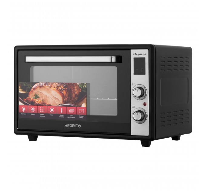 Печь электрическая ARDESTO Elegance, 60л, 2000Вт, электр., конвекция, двойное стекло, черный