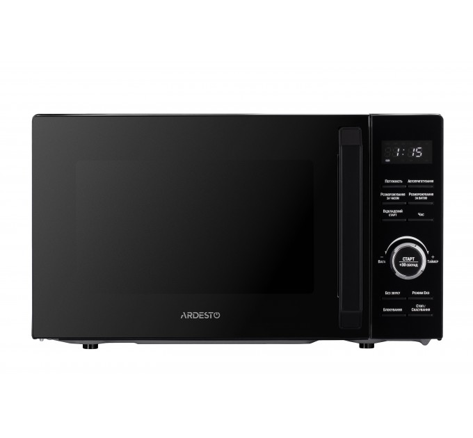 Мікрохвильова піч ARDESTO, 20л, електр.керув., 700Вт, дисплей, відкр.ручкою, швидкий старт, чорний