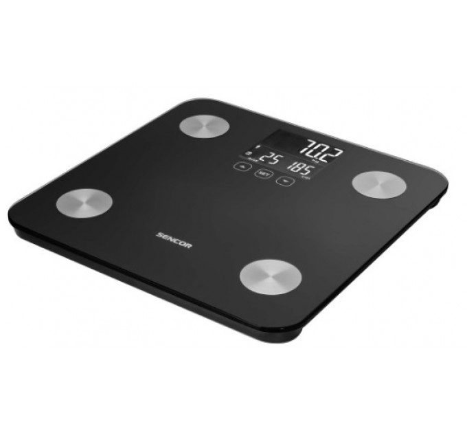 Весы напольные Sencor, 180 кг, AAAx3, стекло, черный