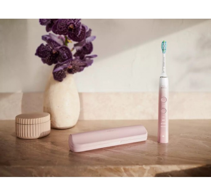 Щітка зубна електр. Philips, Sonicare DiamondClean Prestige 9900, 62т. колив/хв, насадок-1, SenseIQ, зарядний чохол, рожевий
