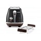 Тостер DeLonghi Icona Vintage 900Вт, металл, односторонний подогрев, черный