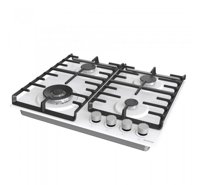 Варочная поверхность Gorenje газовая, 60см, чугун, белый