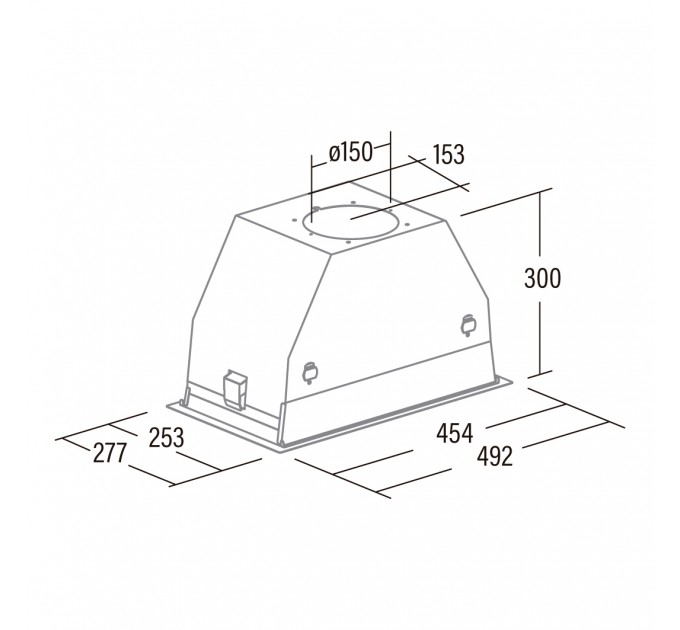 Вытяжка Cata встраиваемая, 50см, 1200м.куб/ч, Gc Dual 45 bk, черный