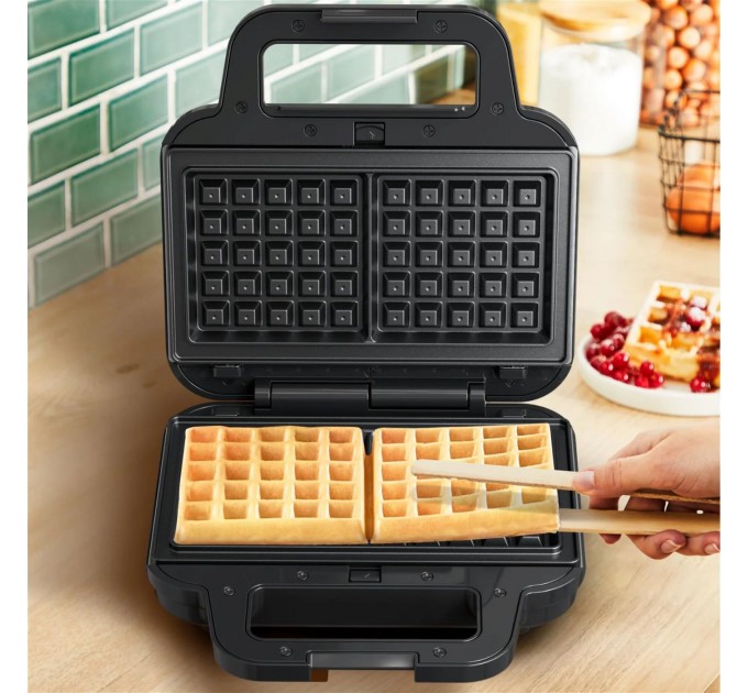 Мультимейкер Tefal UltraCompact 3in1 700Вт, тефлон, 3 пластины, корпус-металл, черно-серый