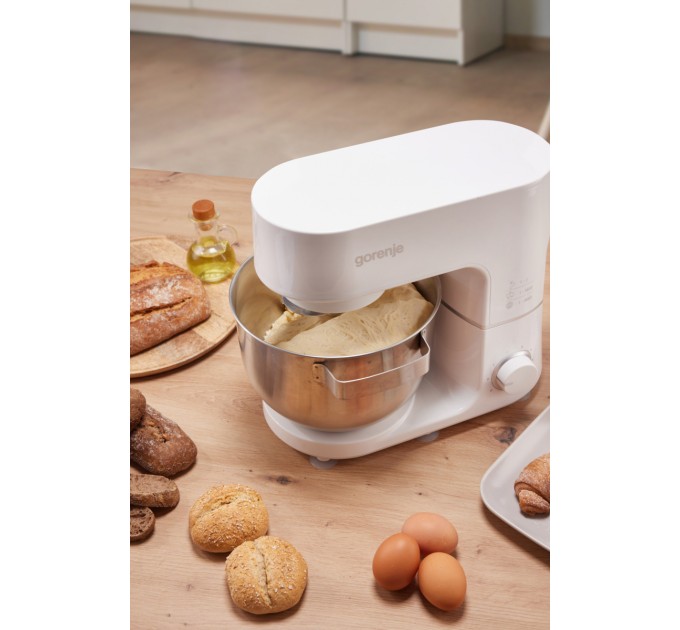 Кухонная машина Gorenje 800Вт, чаша-металл, корпус-металл, насадок-3, белый
