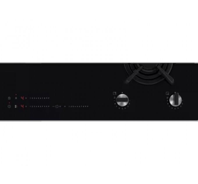 Варочная поверхность Electrolux комбинированная (2 газ + 3 инд), 90см, расширенная зона, чугун, черный