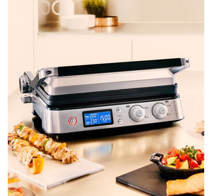 Гриль Braun  прижимний MultiGrill 9 CG 2000Вт, темп. режимів-3, 4 з`ємні пластини + пластини для вафель, метал