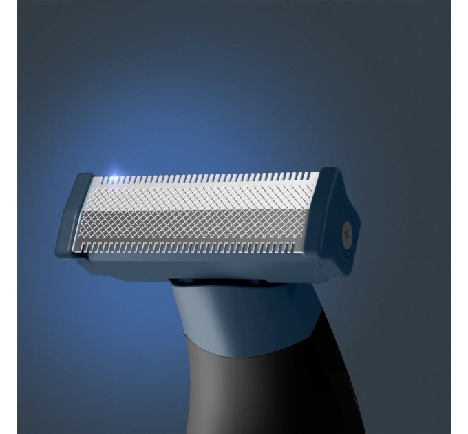 Тример Rowenta Forever Sharp Sport Collection, для бороди і вусів, мережа+акум., роторний мотор, насадок-3, сталь, чорно-синій