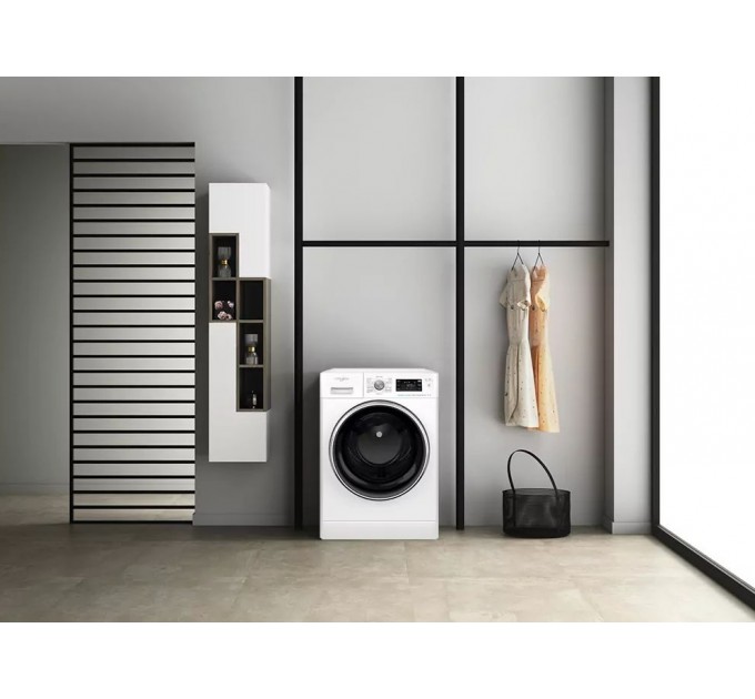 Стиральная машина Whirlpool фронтальная, 11кг, 1400, A+++, 60см, дисплей, пар, инвертор, люк черный, белый