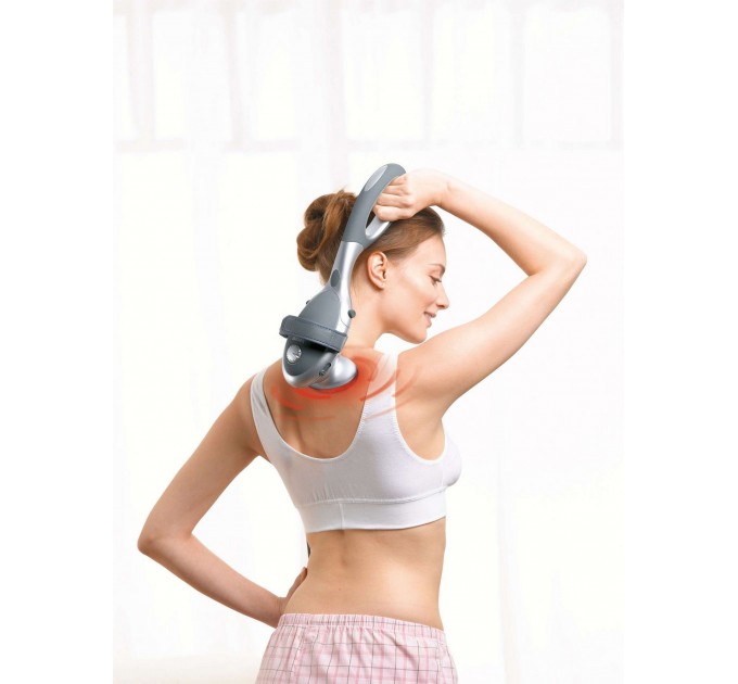 Массажер Beurer для тела, от сети , 2 насадки, 2 режима, инфракрасные лучи, сьемная ручка, серый