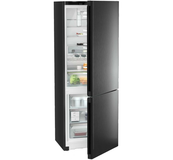 Холодильник Liebherr з нижн. мороз., 201.5x74.7х67.5, холод.відд.-346л, мороз.відд.-128л, 2дв., A++, NF, диспл внутр., чорний