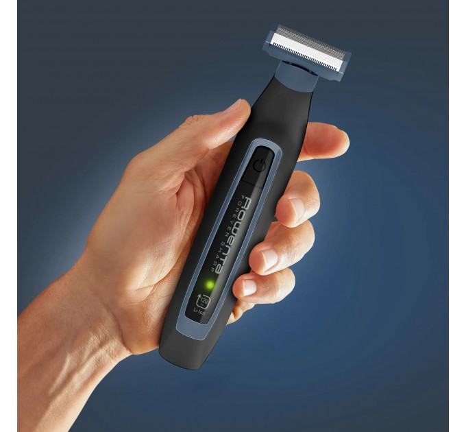 Тример Rowenta Forever Sharp Sport Collection, для бороди і вусів, мережа+акум., роторний мотор, насадок-3, сталь, чорно-синій