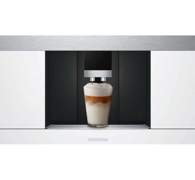 Кофемашина Siemens встраиваемая, 2.4л, зерно+мол., автомат.капуч, LED-дисплей, авторецептов -30, белый