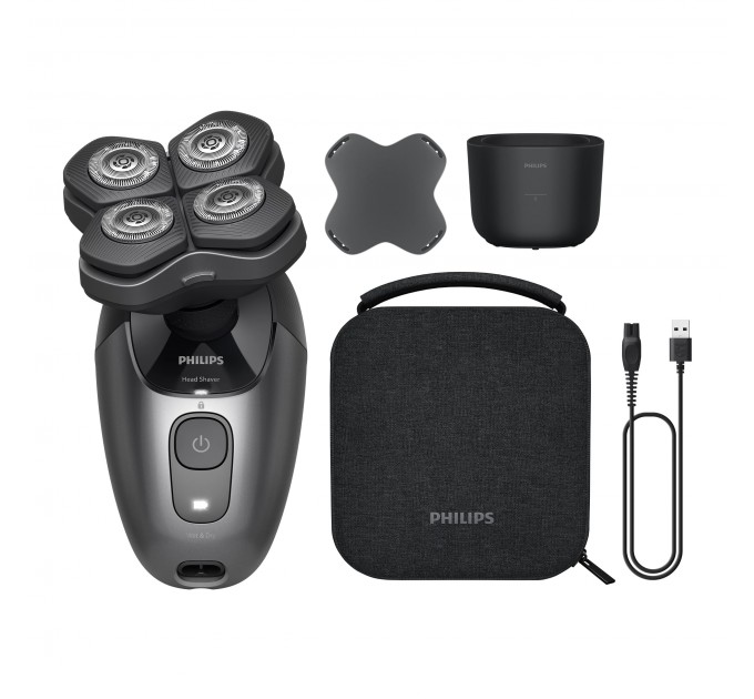 Бритва електр. для головы Philips Pro Series 7000, бритв.головок-4, Li-Ion, сух.+влажн., кейс для хран., сталь, черный