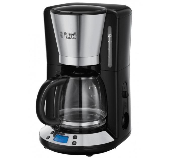 Кофеварка Russell Hobbs капельная Victoty 1.25л, молотый, черно-серебристый