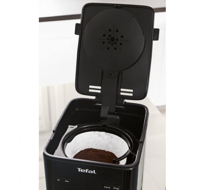 Кофеварка Tefal капельная Smart&light 1.25л, молотый, LED-дисплей, черный