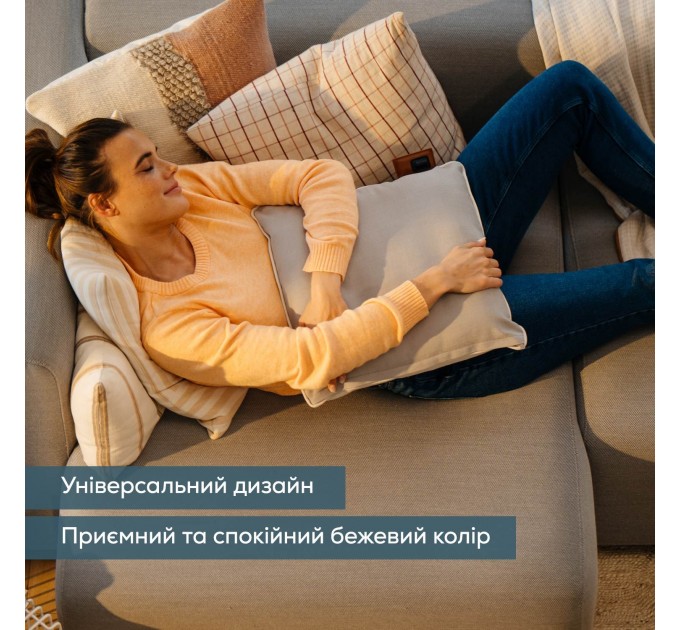 Масажная подушка Beurer для плечей, шеи, спины, ног, литий-ионный аккум., сменный чехол, вес - 1,85кг, бежевый