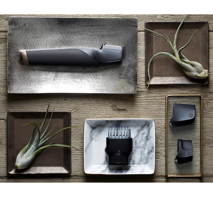 Тример Panasonic, для бороди, вусів, голови та тіла, мережа+акум., насадок-2, чохол, швидка зарядка, чорно-золотий