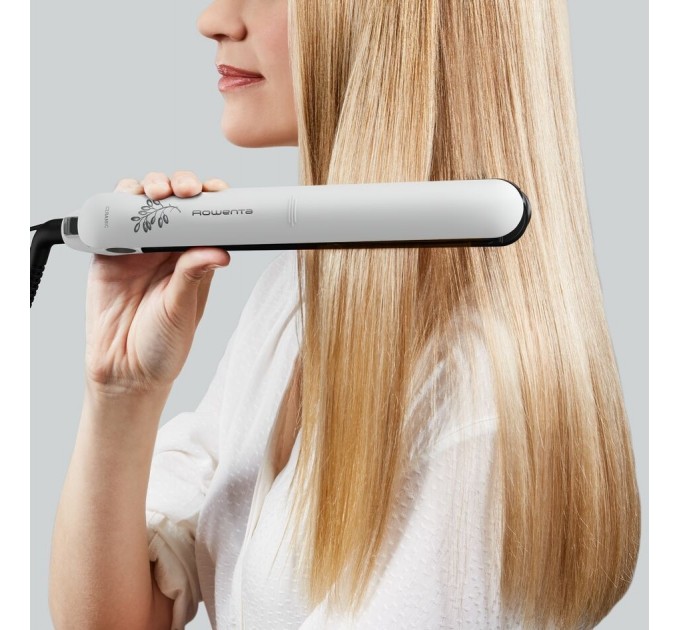 Фен + выпрямитель Rowenta набор Pure Collection, 2200Вт, режимов-2, дифузор,щипцы для волос(200°С,керамика), бело-черный