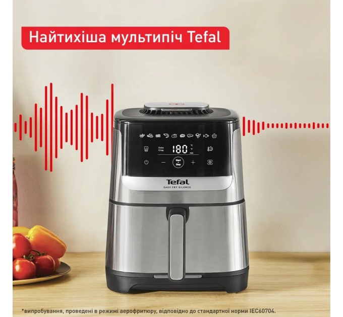 Мультипечь Tefal Easy Fry Silence, 1670Вт, чаша-5л, сенсорное управл., пластик, нерж. сталь, черный