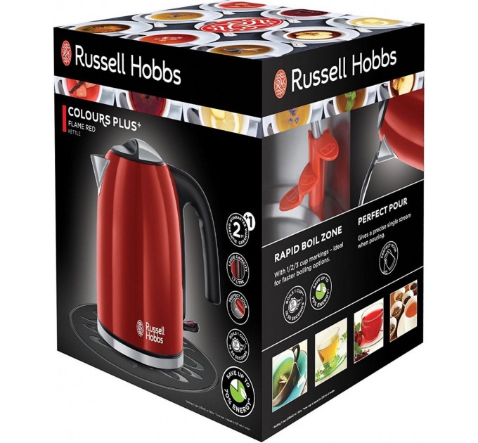 Электрочайник Russell Hobbs Colours Plus 1.7л, металл, красно-черный