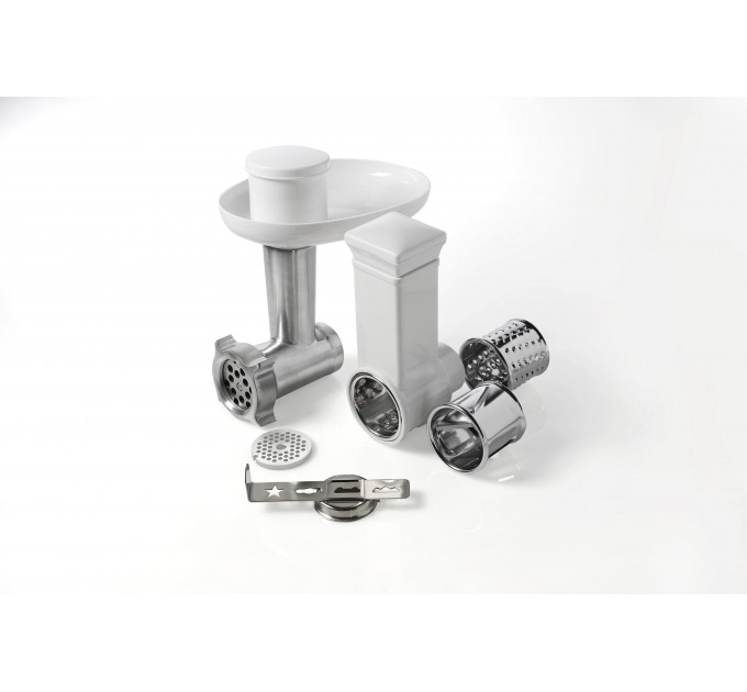 Кухонная машина Gorenje 1000Вт, чаша-металл, корпус-металл, насадок-7, серебристо-красный