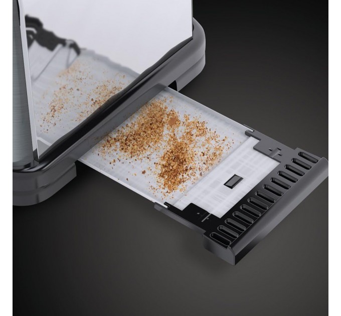 Тостер Russell Hobbs Oxford 1000Вт, довгі слоти, метал, сріблястий