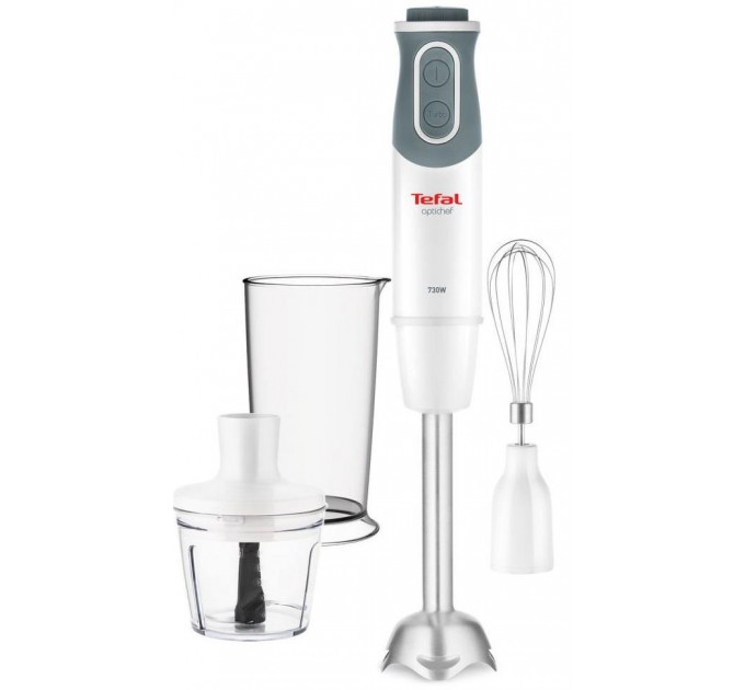 Блендер Tefal погружной Optichef 800Вт, 3в1, чаша-800мл, чопер-500мл, турборежим, белый