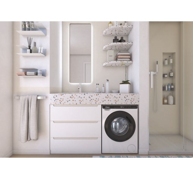 Стиральная машина Candy фронтальная, 5кг, 1200, A+++, 44см, дисплей, инвертор, люк черный, высота 70см, белый