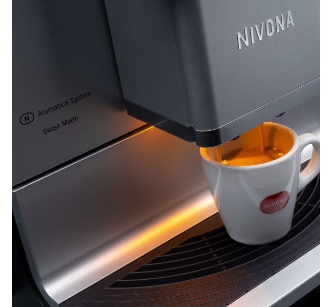 Кавомашина Nivona CafeRomatica 2.2л, зерно + мелена, автомат.капучинатор, авторецептів - 9, чорно - срібний