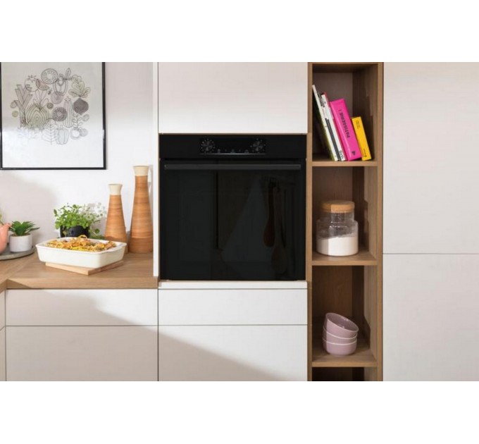 Духовой шкаф Gorenje электрический, 77л, A+, дисплей, IconLed, пиролиз, черный