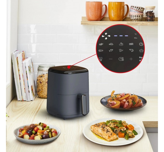 Мультипечь Tefal EasyFry Compact, 1300Вт, чаша-3л, сенсорное управл., пластик, темно-синий