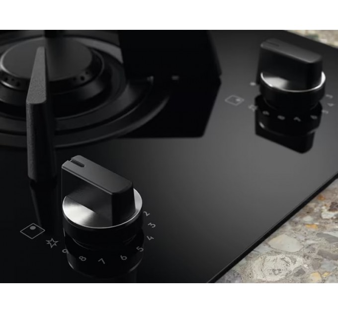 Варочная поверхность Electrolux комбинированная (2 газ + 3 инд), 90см, расширенная зона, чугун, черный