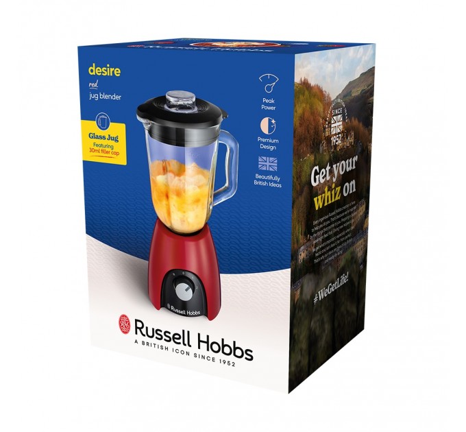 Блендер Russell Hobbs стаціонарний Desire Red, 650Вт, чаша-1500мл, червоний