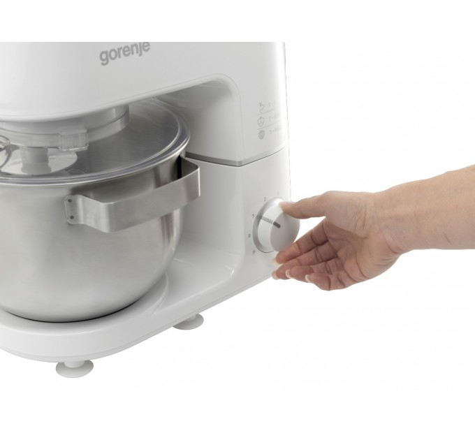 Кухонная машина Gorenje 800Вт, чаша-металл, корпус-металл, насадок-3, белый