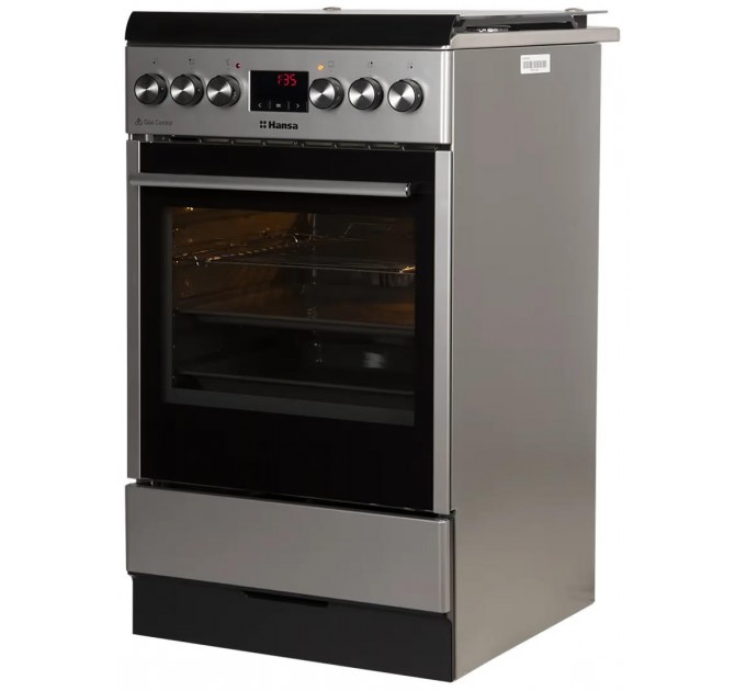 Плита Hansa комбінована, 62л, 50x60см, дисплей, конвекція, чавун, нерж