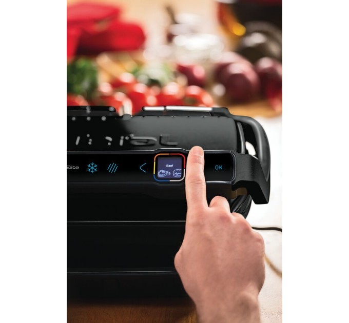 Гриль Tefal прижимной OptiGrill Elite 2000Вт, темп. режимов-15, съёмные пластины, металл, черный