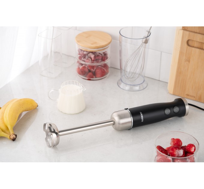 Блендер ARDESTO заглибний 600Вт, чаша-600мл, вінчик для взбивання, чорно-сріблястий