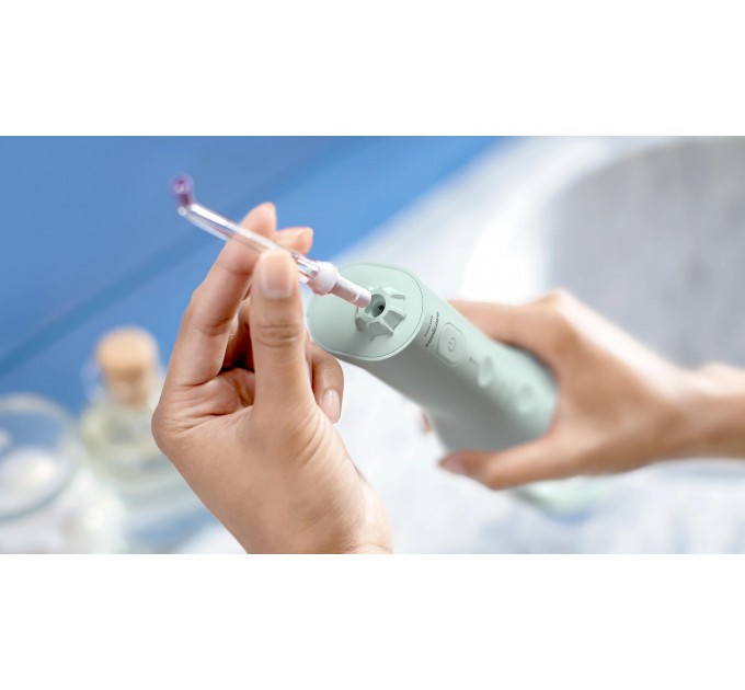 Іригатор Philips портативний Sonicare Cordless Power Flosser 3000, чохол, 2 насадки, м'ятний
