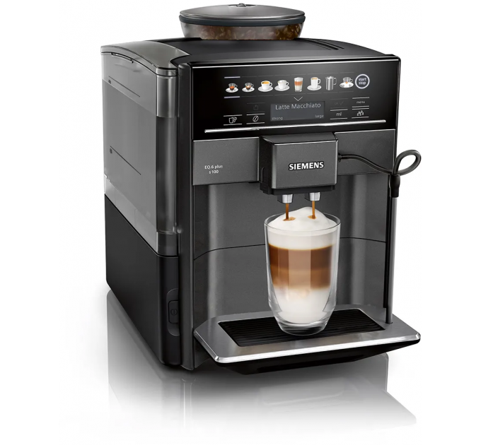 Кавомашина Siemens, 1.7л, зерно+мелена, автомат.капуч, LED-дисплей, авторецептів -8, чорний
