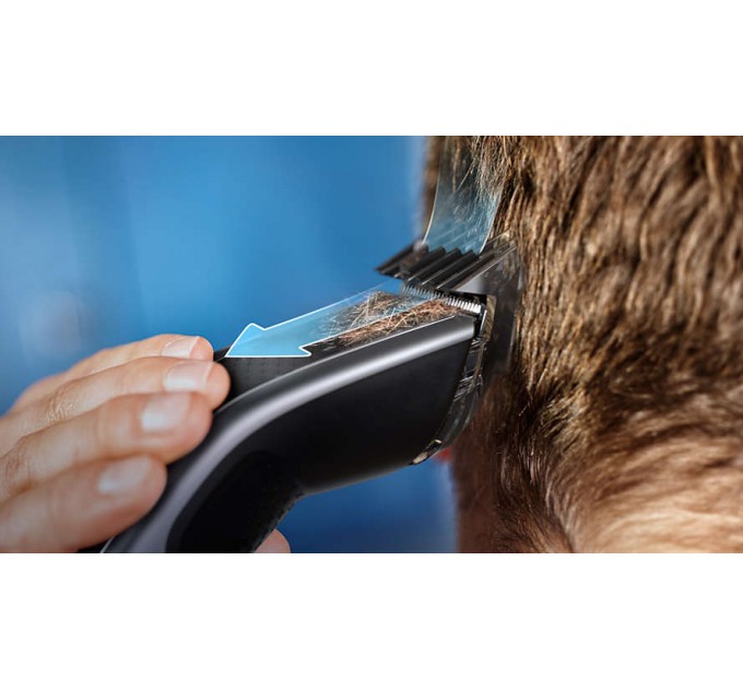 Машинка для стрижки Philips Series 5000, акум., роторный мотор, насадок-2, кейс, сталь, чорно-серый