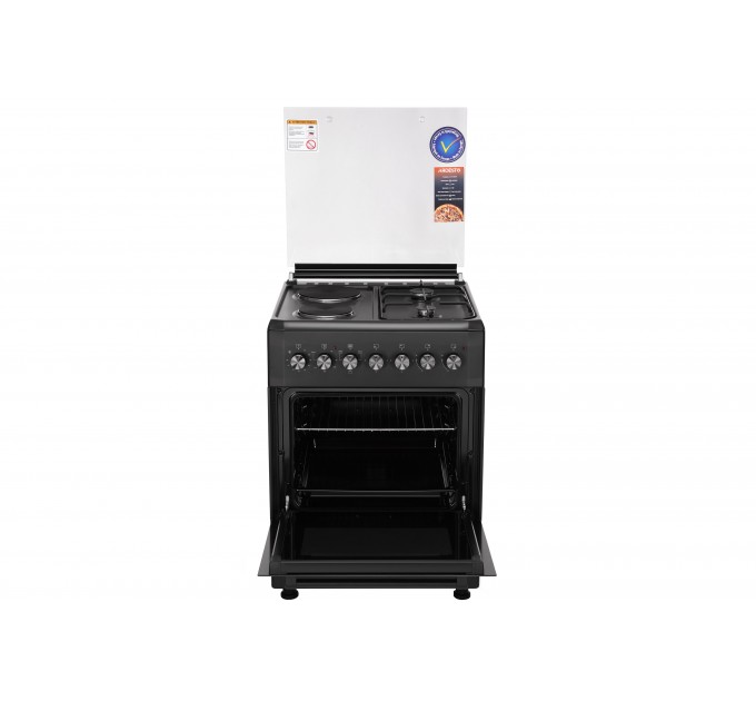 Плита ARDESTO комбі 2 газ + 2 електро, 58л, 60x60см, підсвічування, форсунки LPG (підключення газового балона), чорний