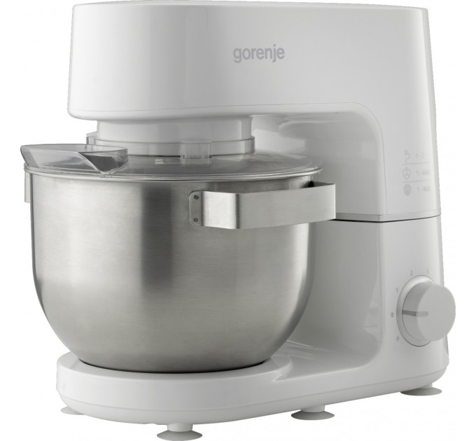 Кухонная машина Gorenje 800Вт, чаша-металл, корпус-металл, насадок-3, белый