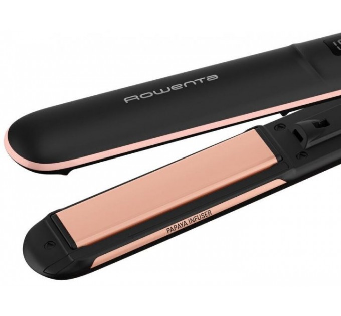 Випрямитель Rowenta Express Shine Papaya, >240Вт, темп.режимов-8, 140-210С, дисплей, керамика, черный