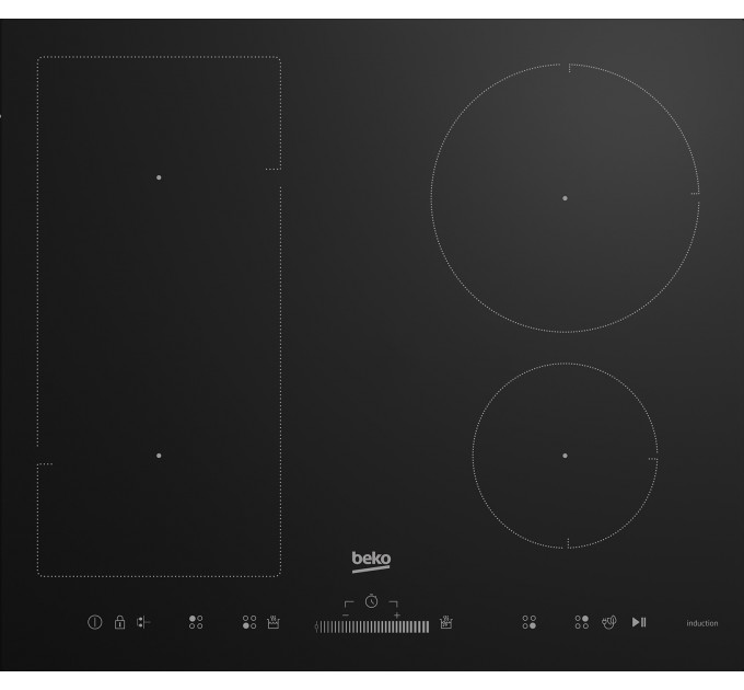 Варильна поверхня Beko індукційна, 60см, розширена зона, чорний