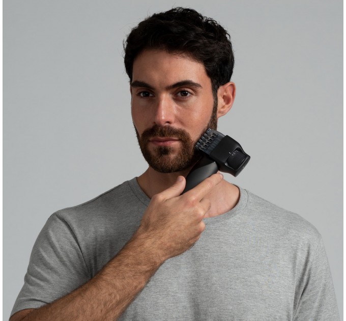 Тример Panasonic, для бороди, вусів, голови та тіла, мережа+акум., насадок-2, чохол, швидка зарядка, чорно-золотий