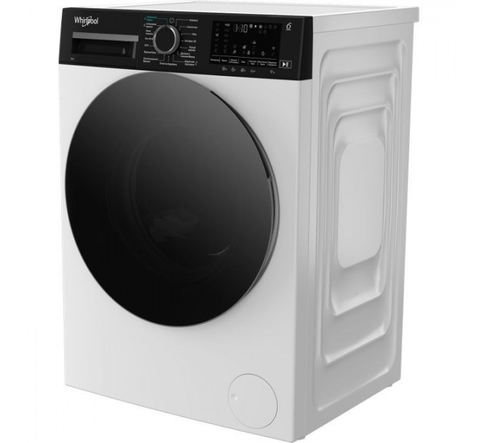 Стиральная машина Whirlpool фронтальная, 8кг, 1400, C, 55см, дисплей, пар, инвертор, люк черный, белый